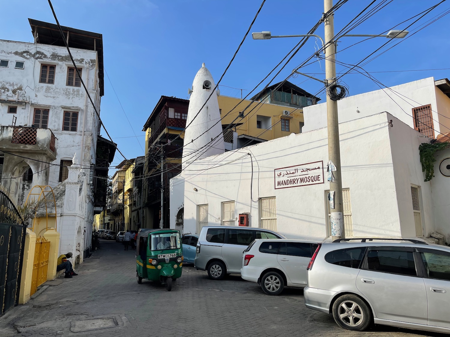 a street with cars parked on it