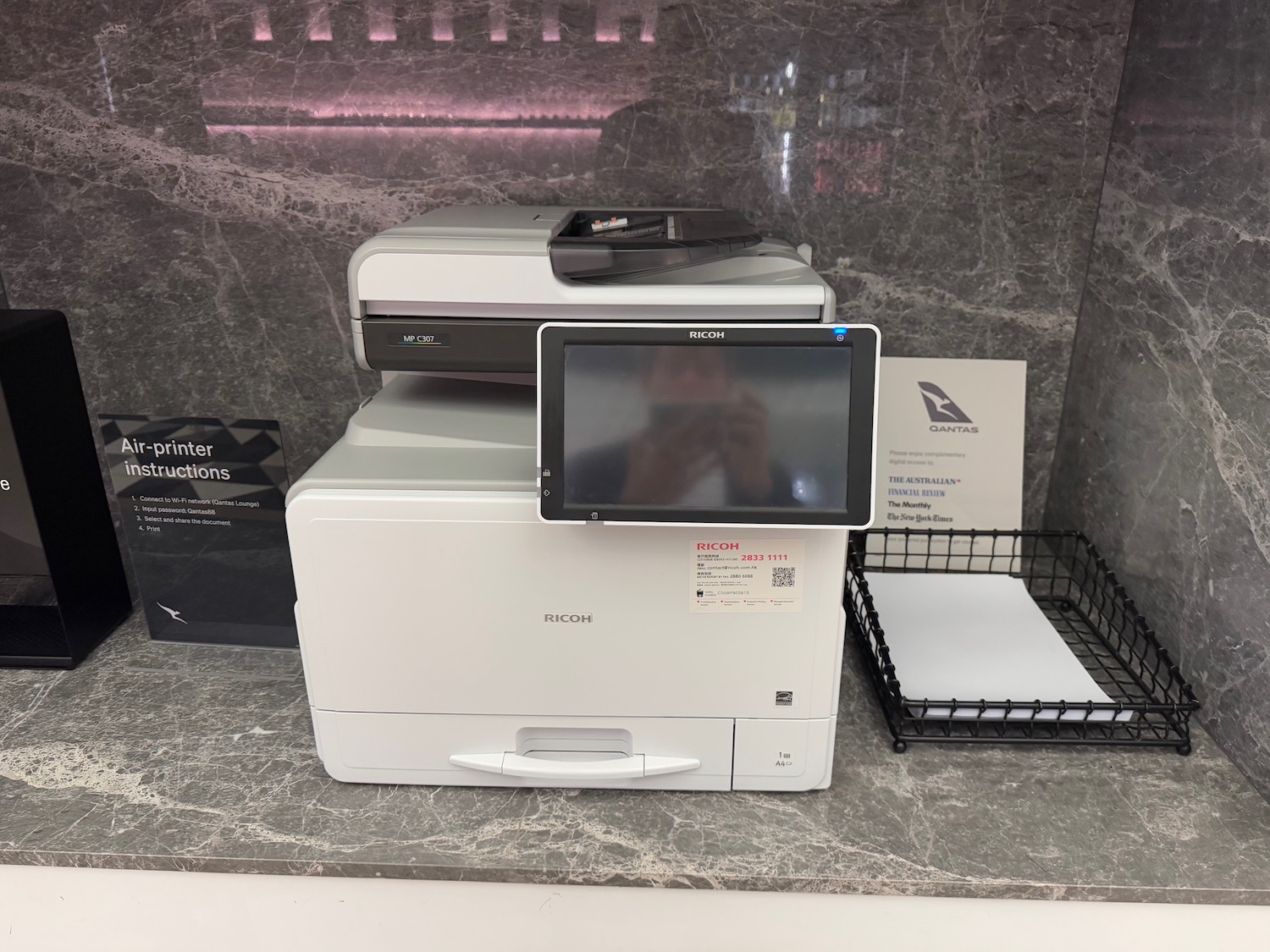 a printer on a counter