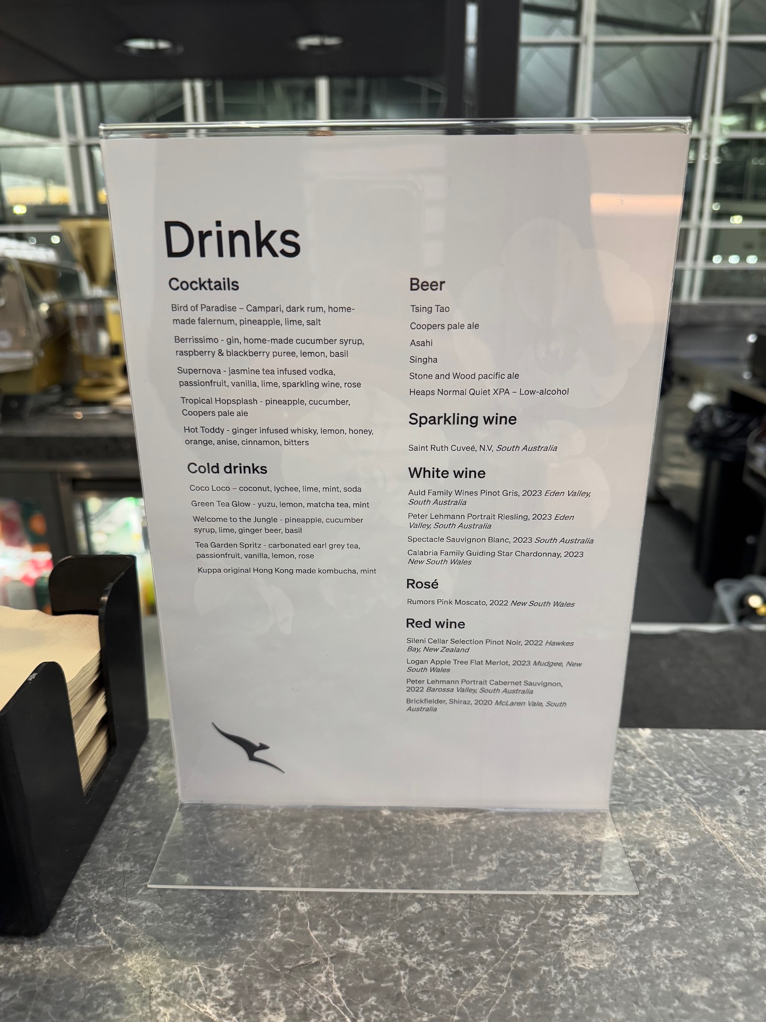 a sign on a counter