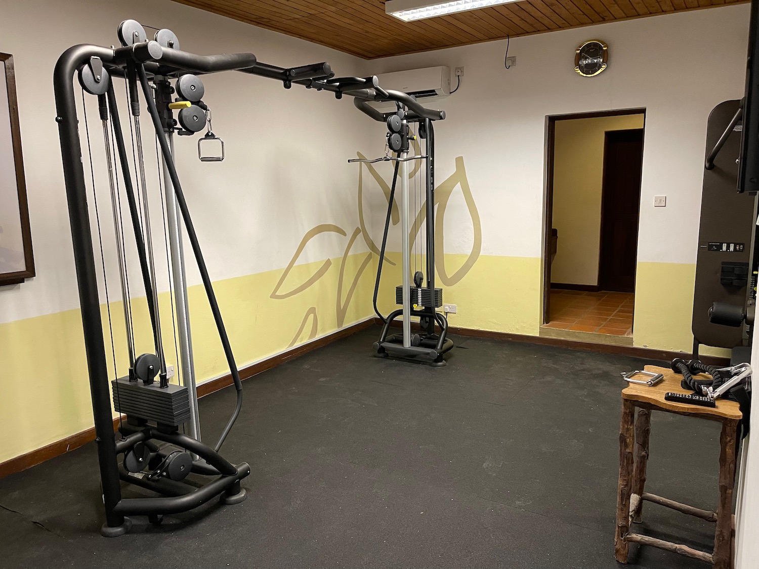 a gym with exercise equipment