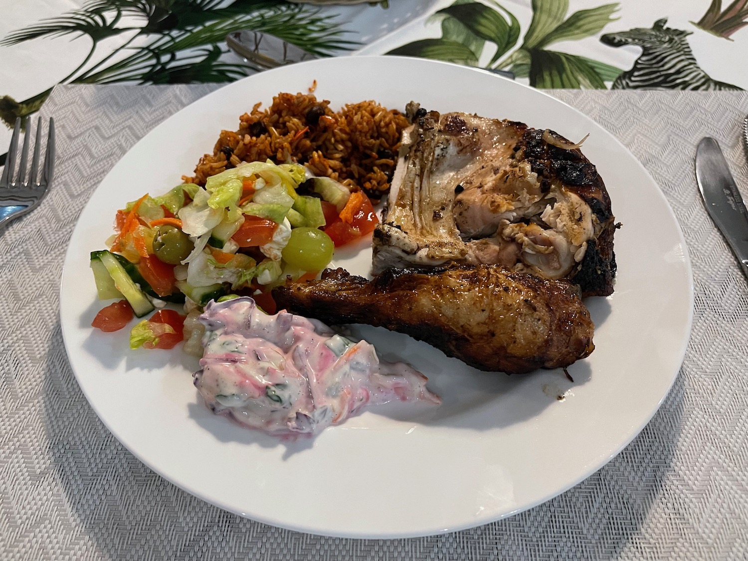 a plate of food on a table