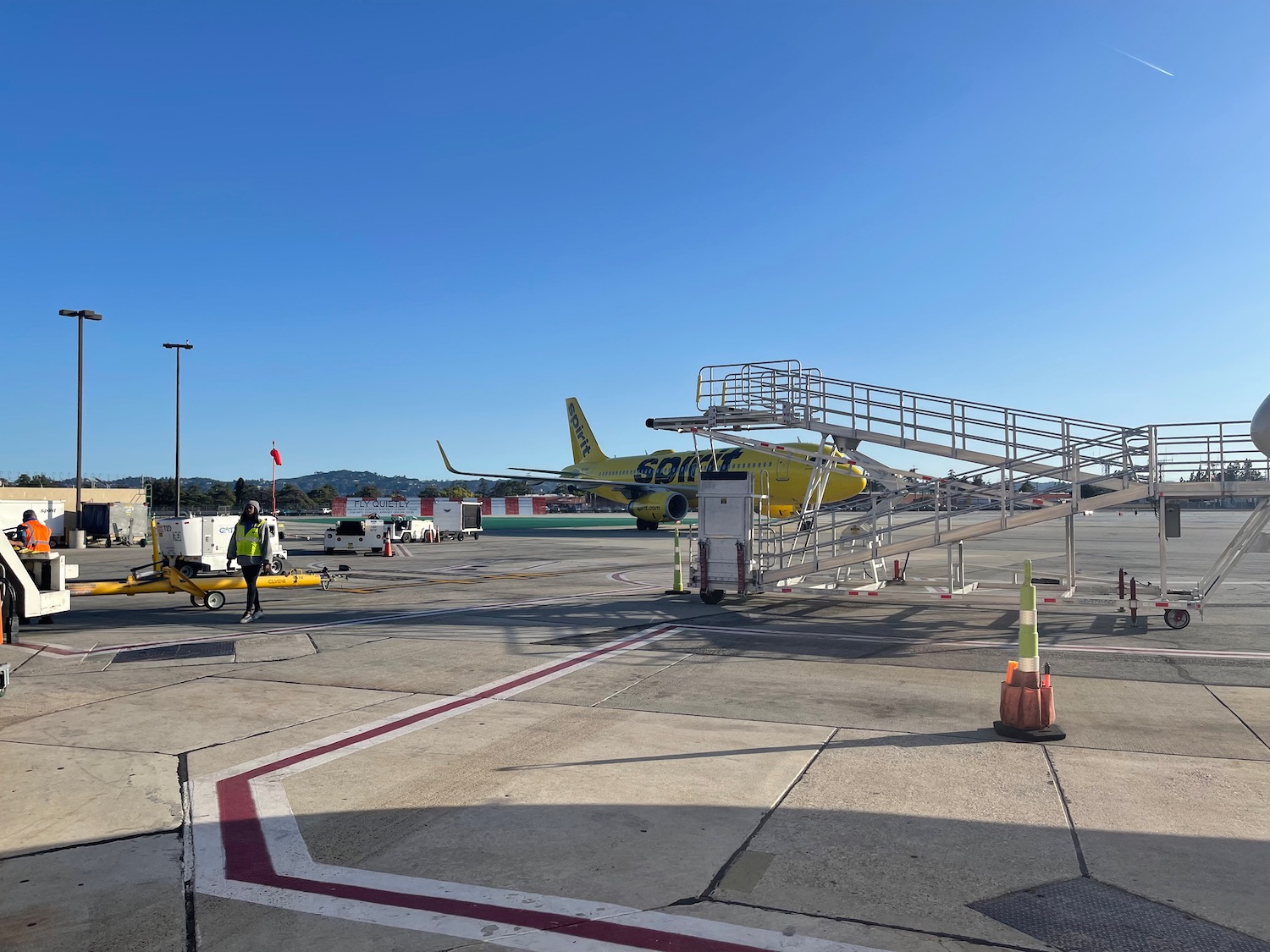 a plane on the runway