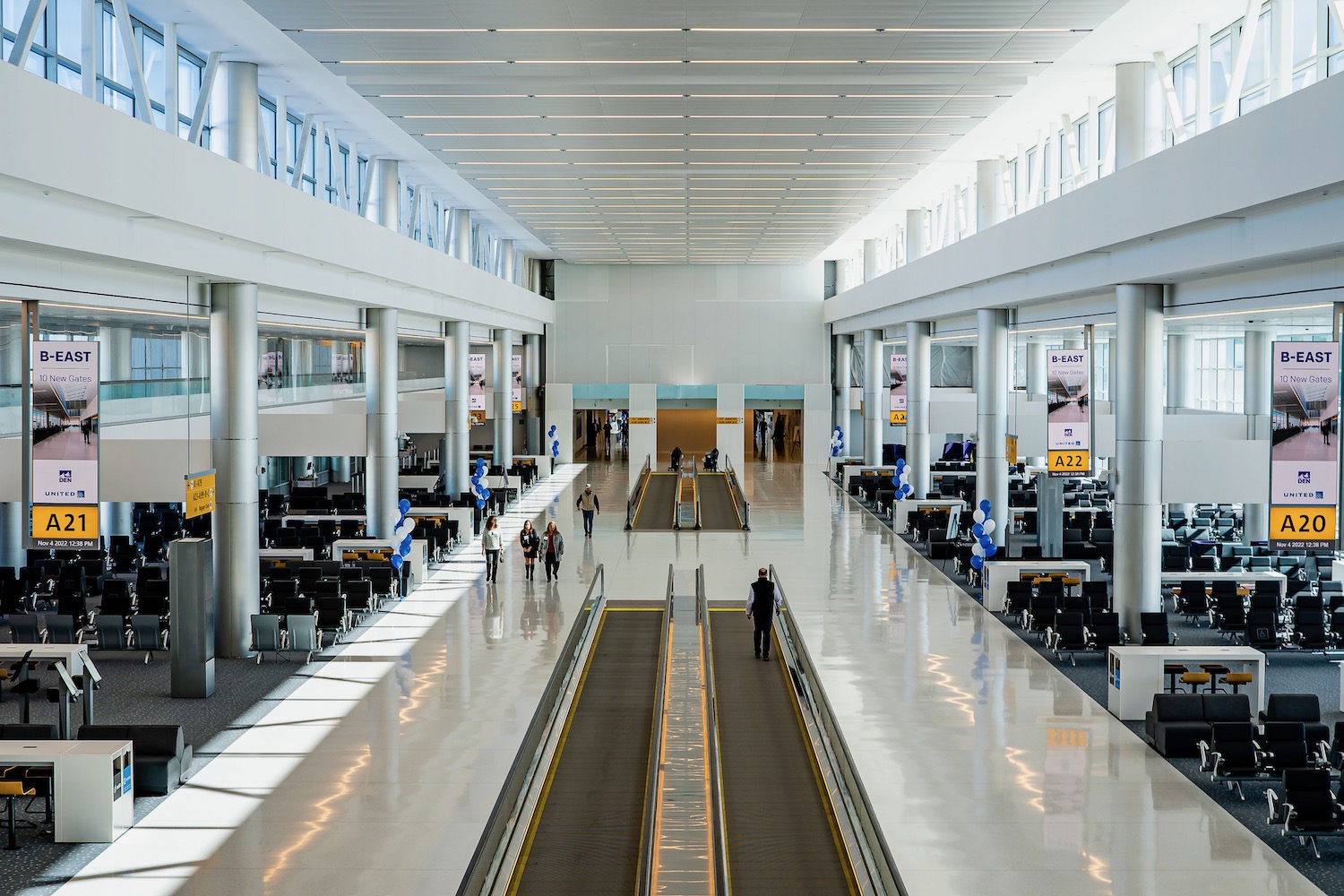 people walking in an airport