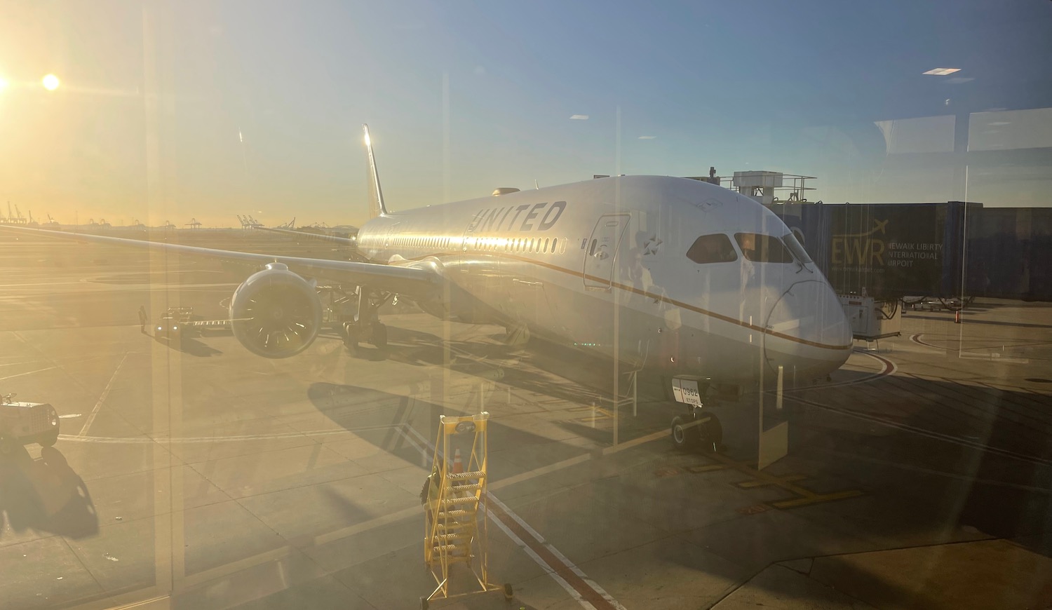 a plane parked at an airport