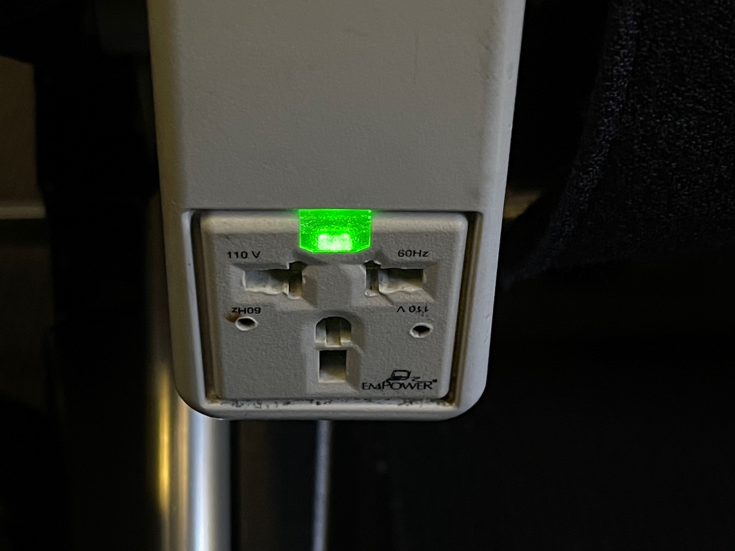 a close up of a power outlet