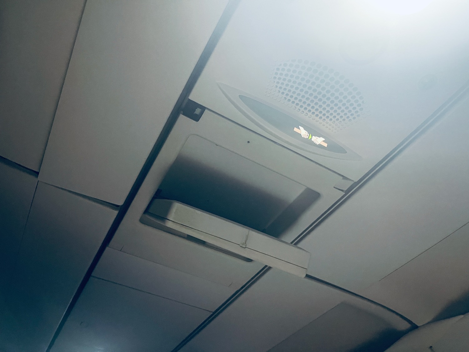 a white object on the ceiling