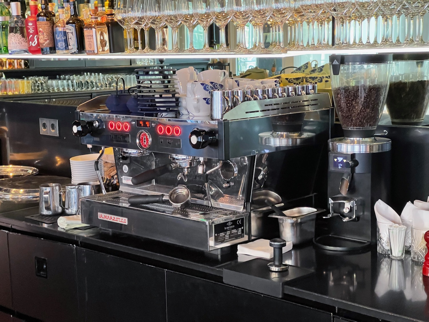 a coffee machine on a counter