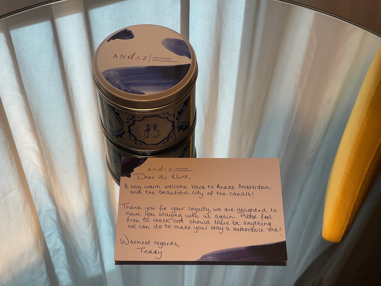 a can of tea and a note