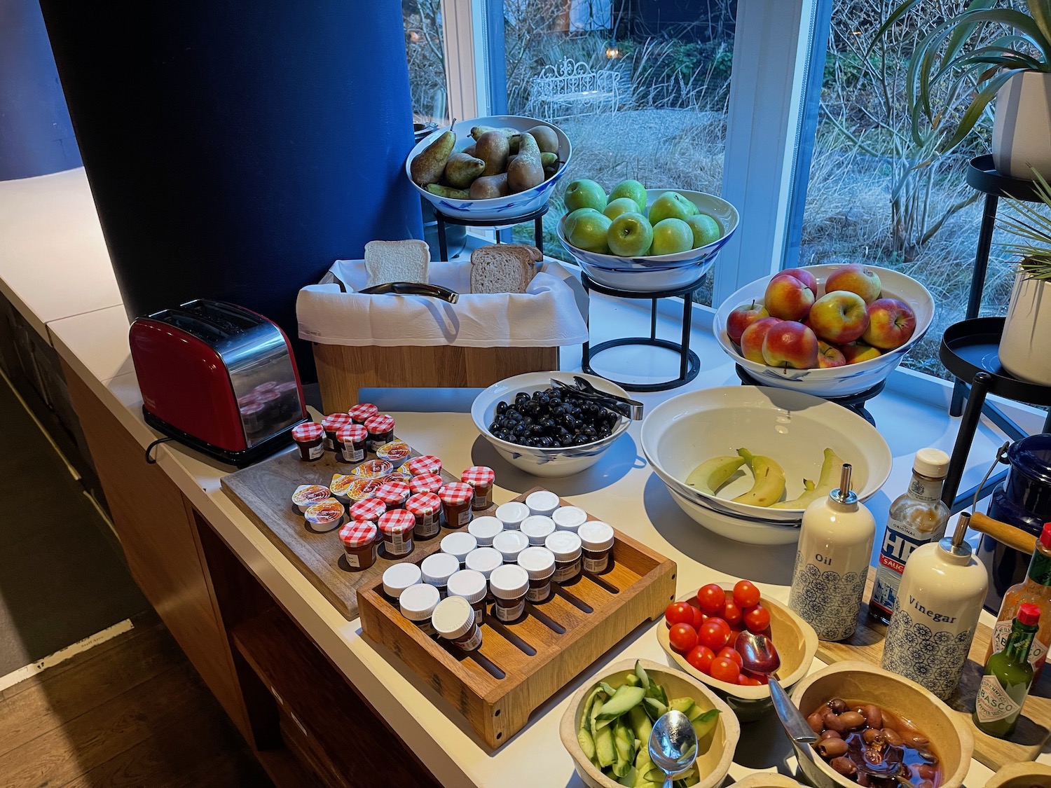 a table with food on it