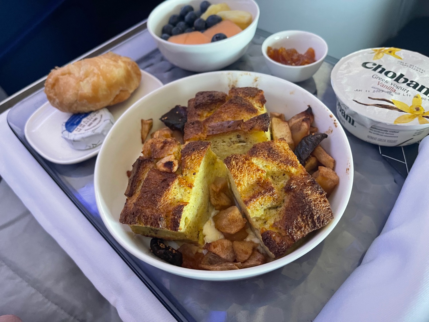 a bowl of food on a tray