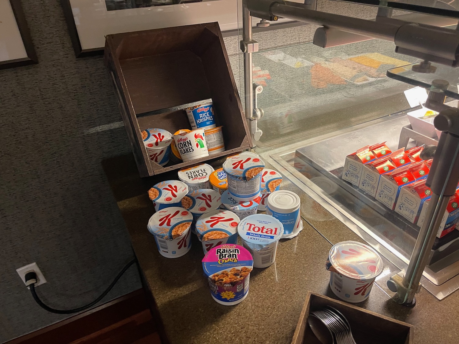 a group of yogurt containers on a counter