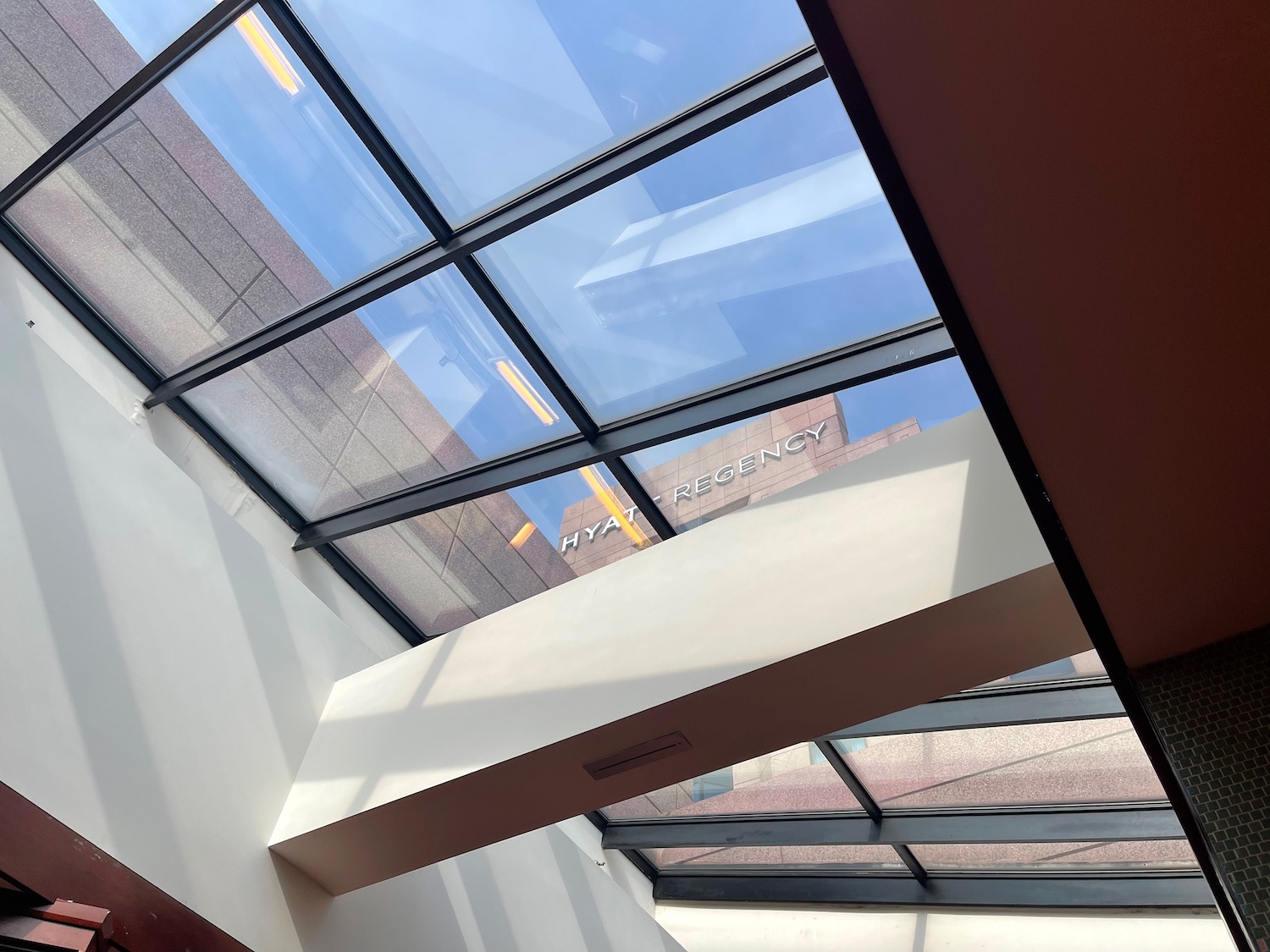 a skylight in a building