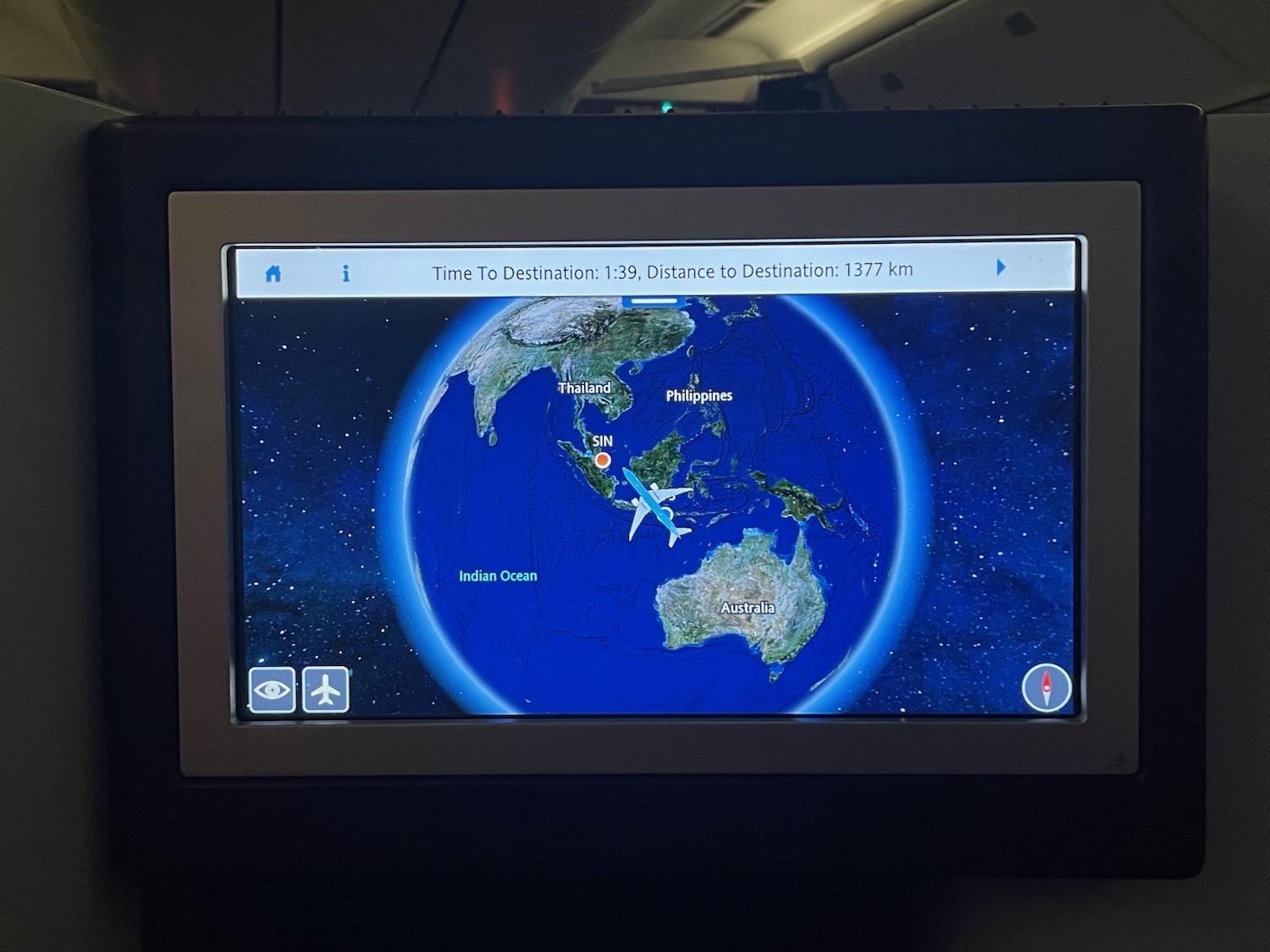 a screen with a map of the earth