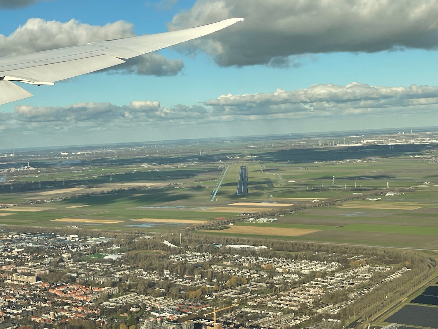 an airplane wing in the sky