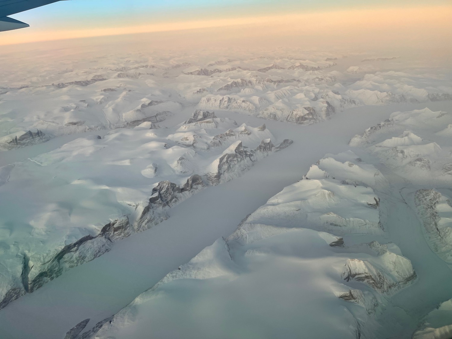 a snowy mountains and a river