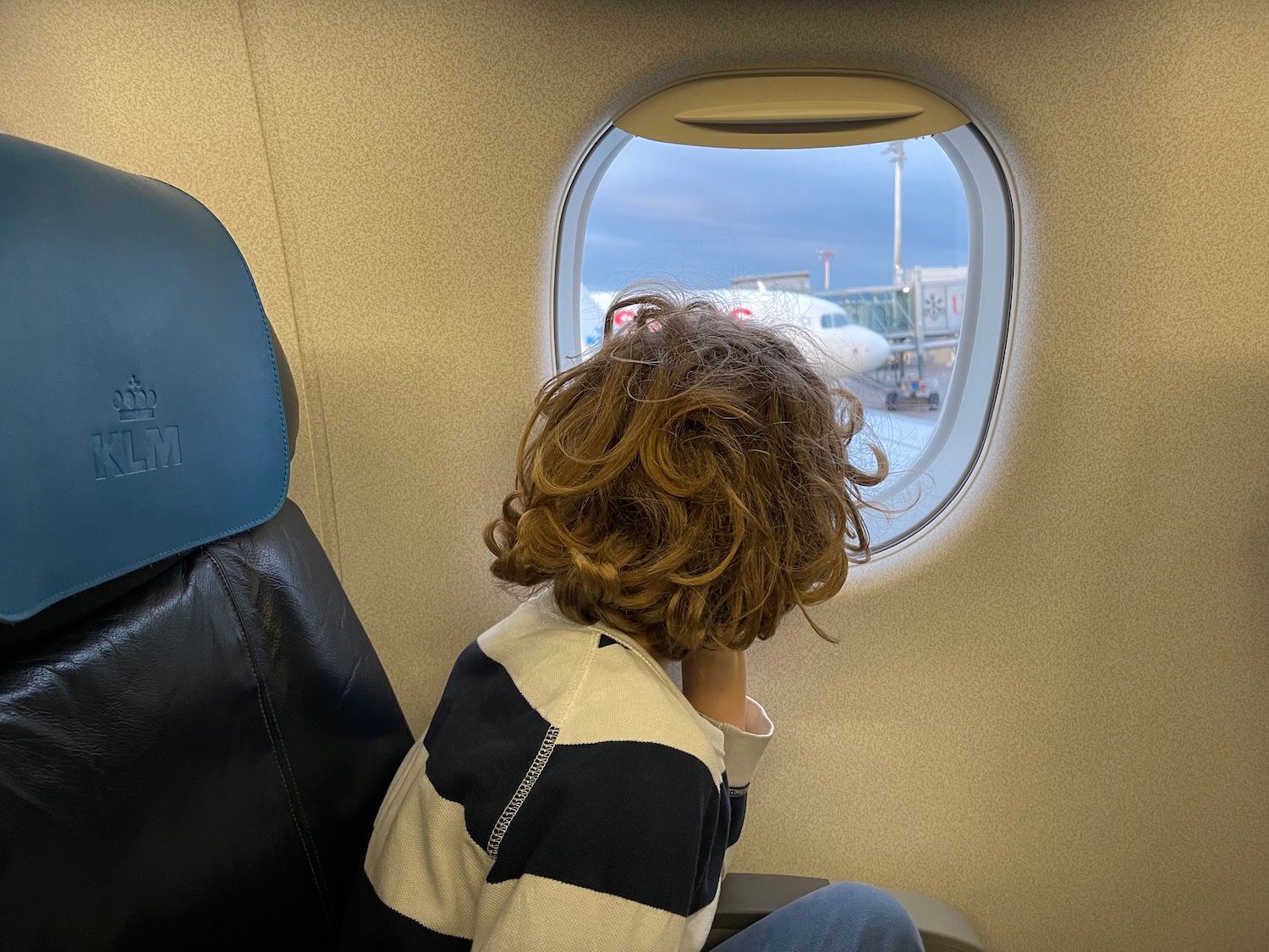 a child looking out a window