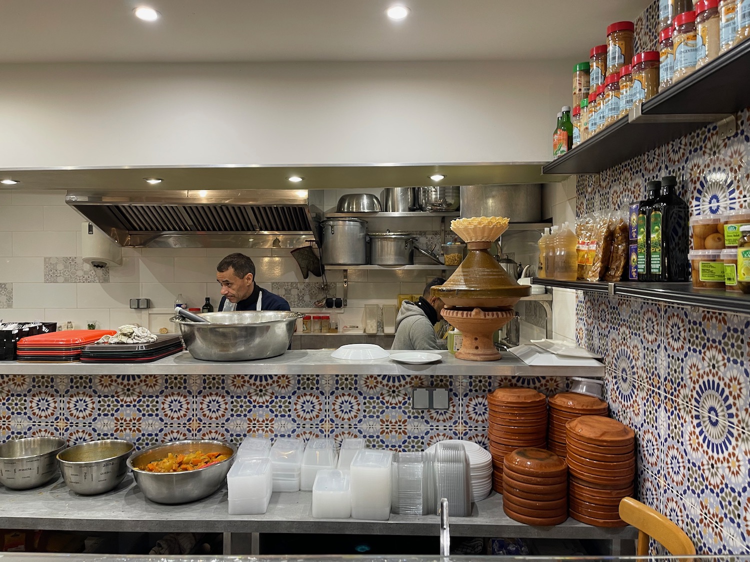 a man cooking in a kitchen