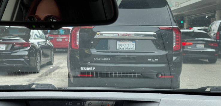 a rear view mirror of a car