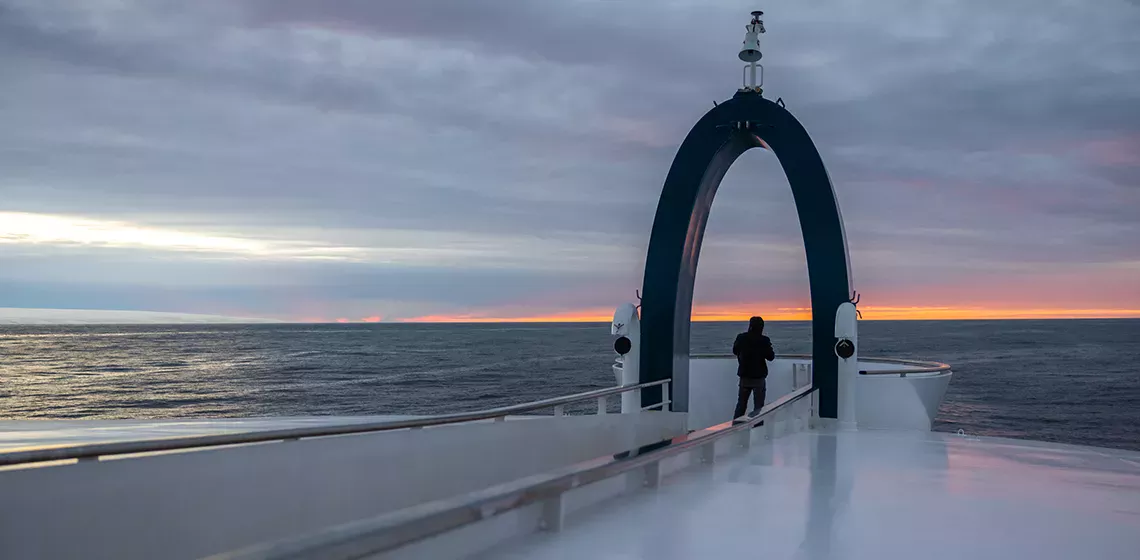 a person standing on a boat