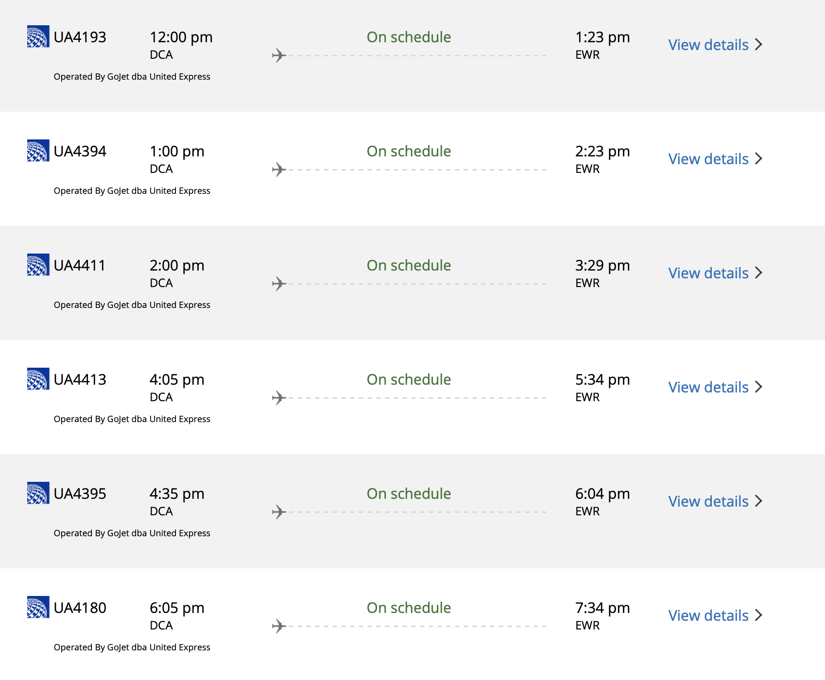 a screenshot of a schedule