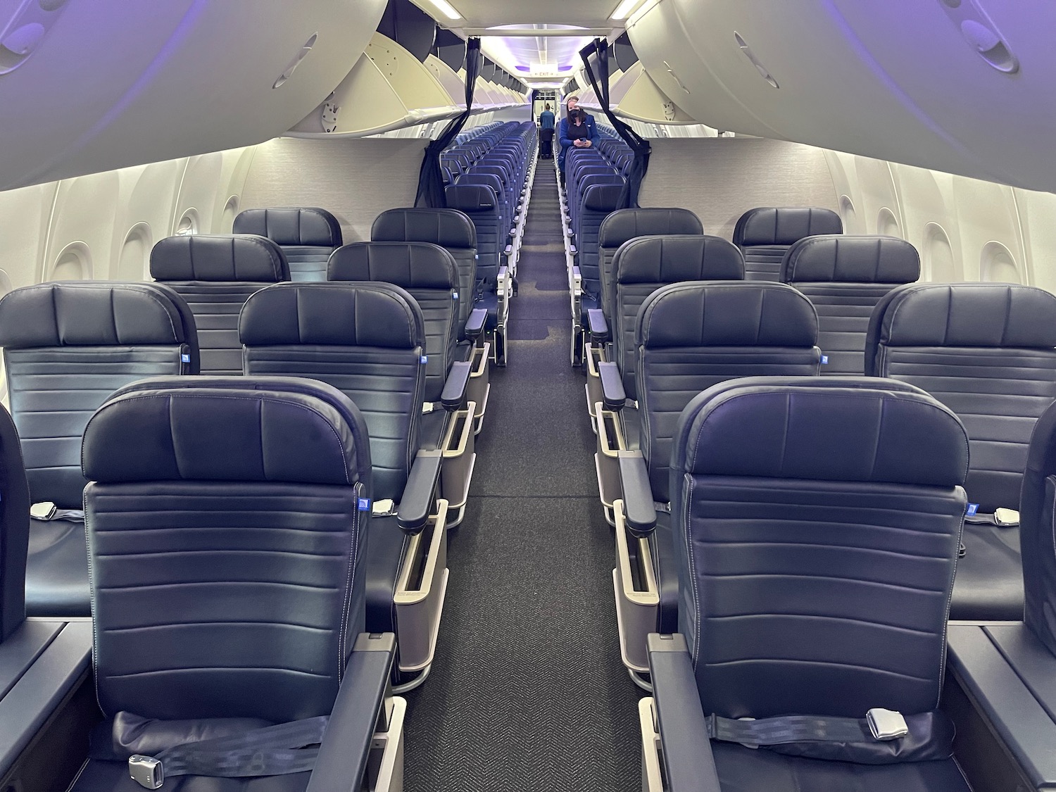 a row of seats in an airplane