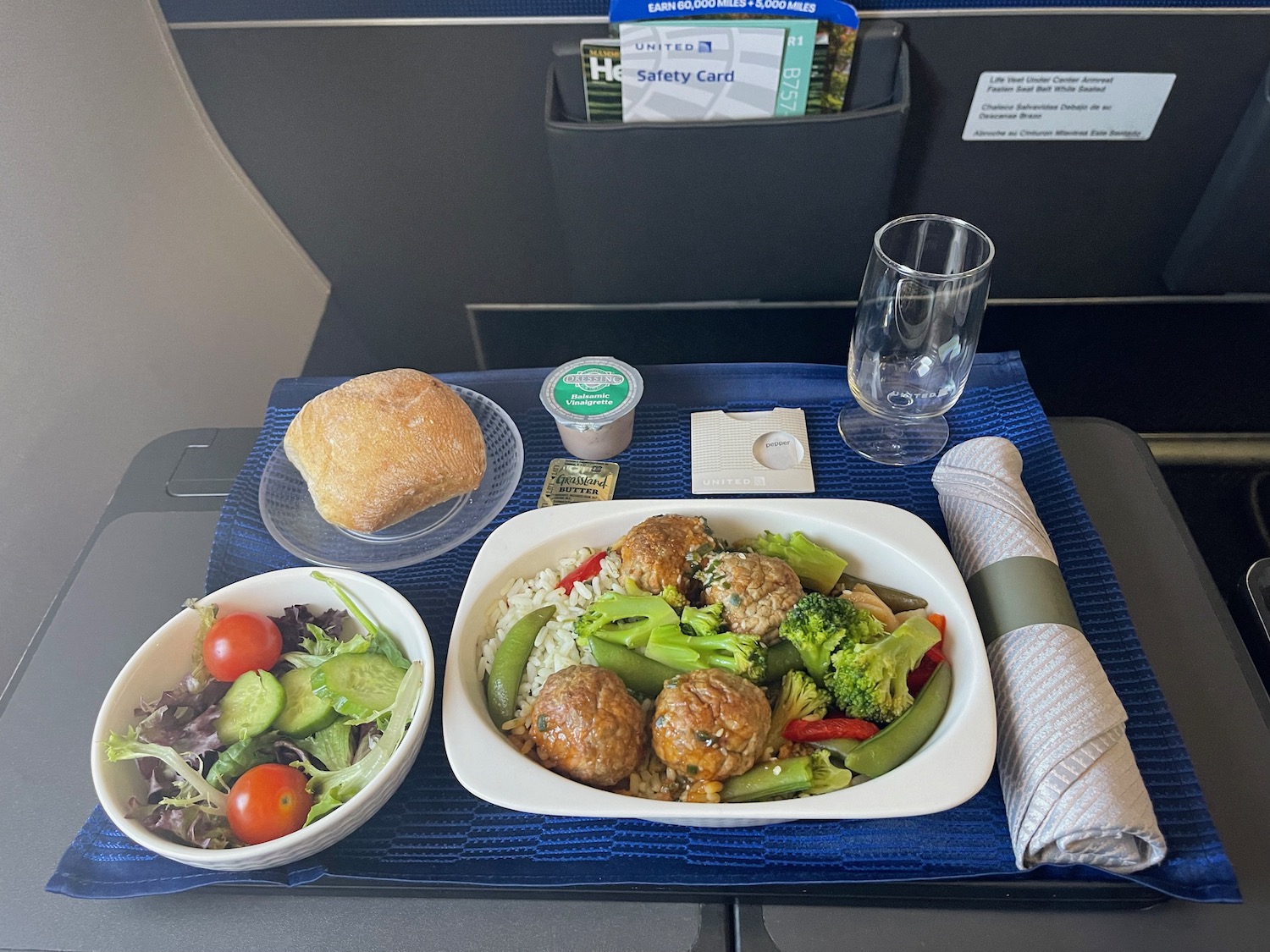 a plate of food on a tray