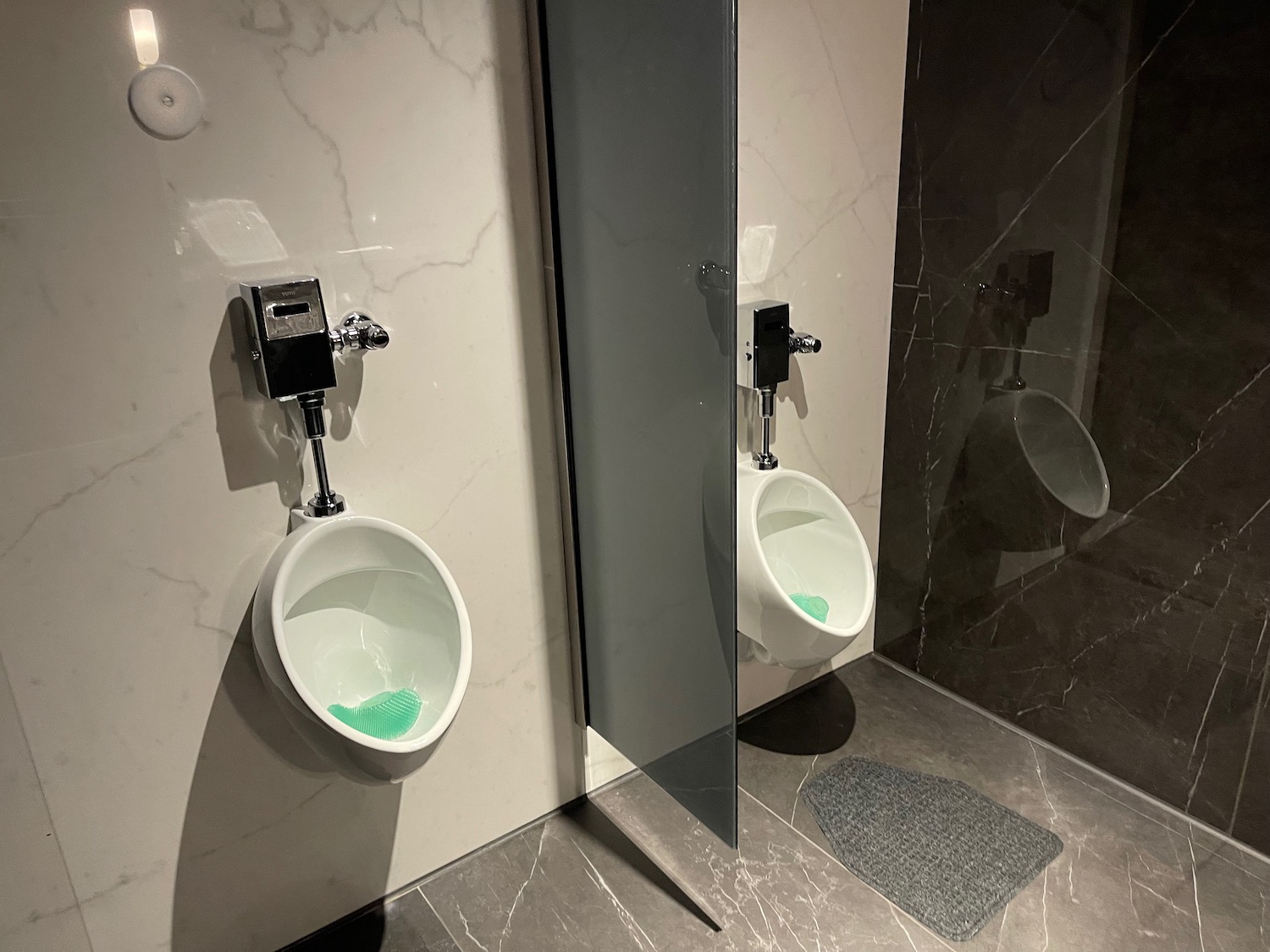 a urinals in a bathroom