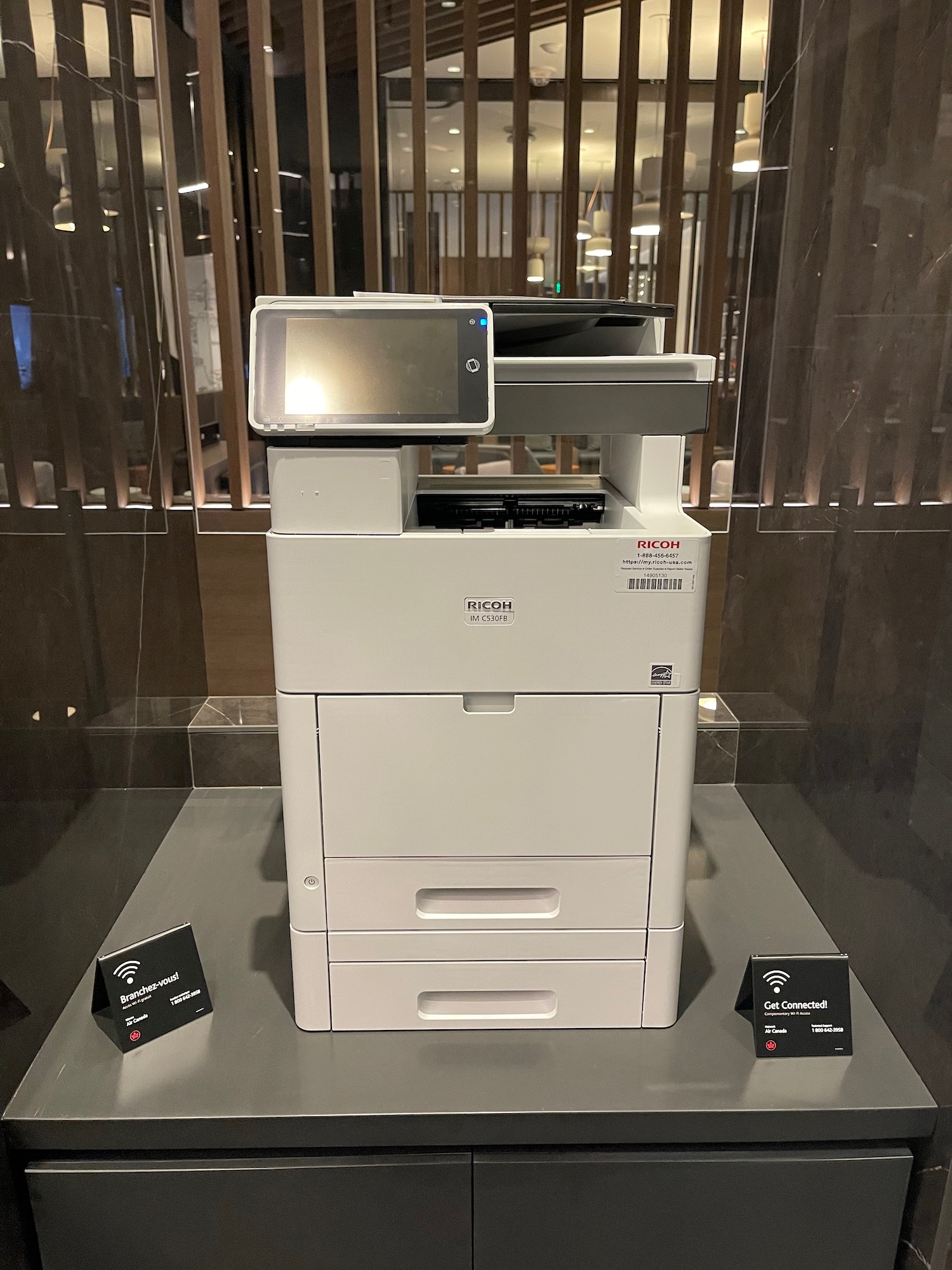 a printer on a stand