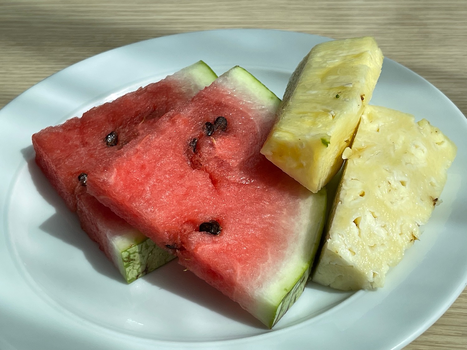 a plate of fruit on a table