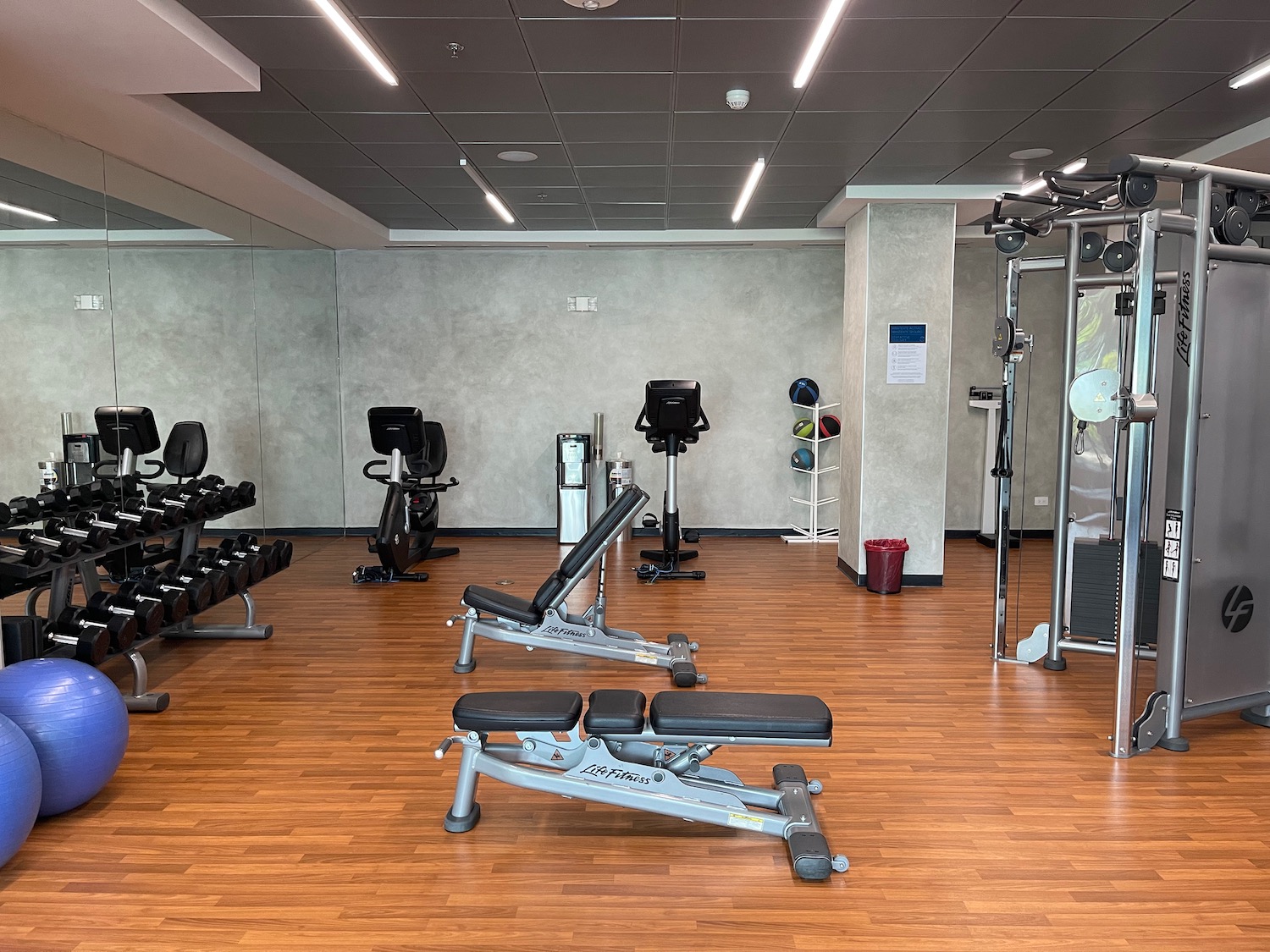 a gym with exercise equipment