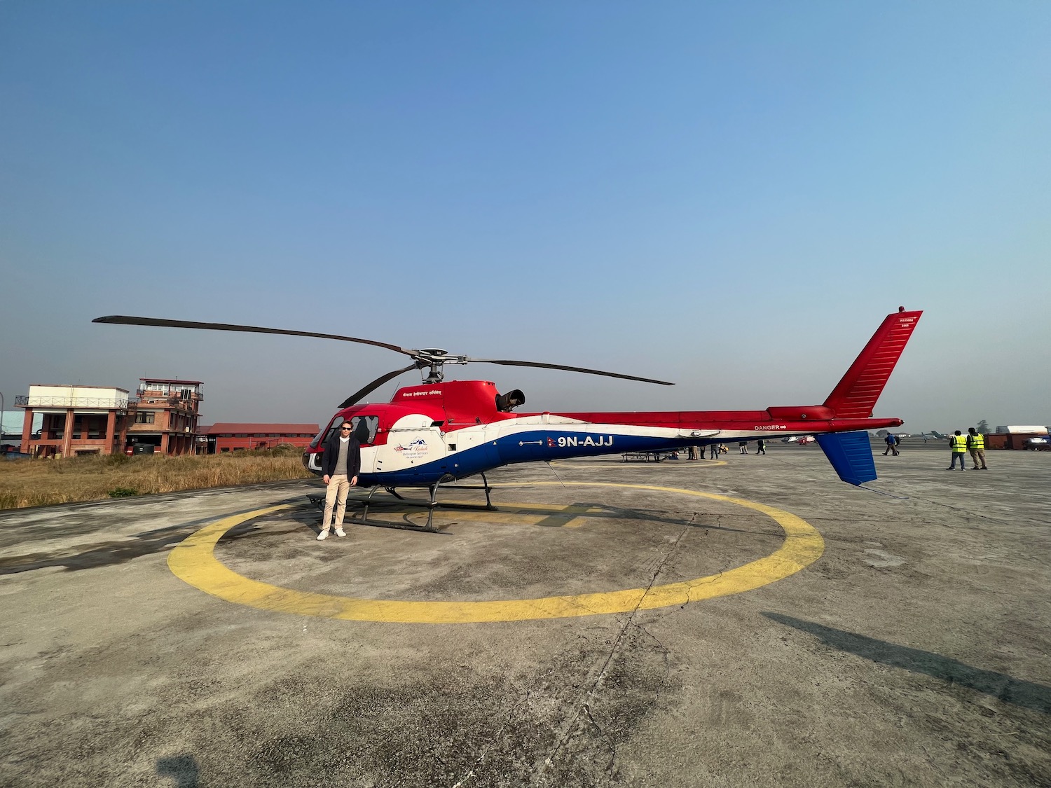 a helicopter on a runway