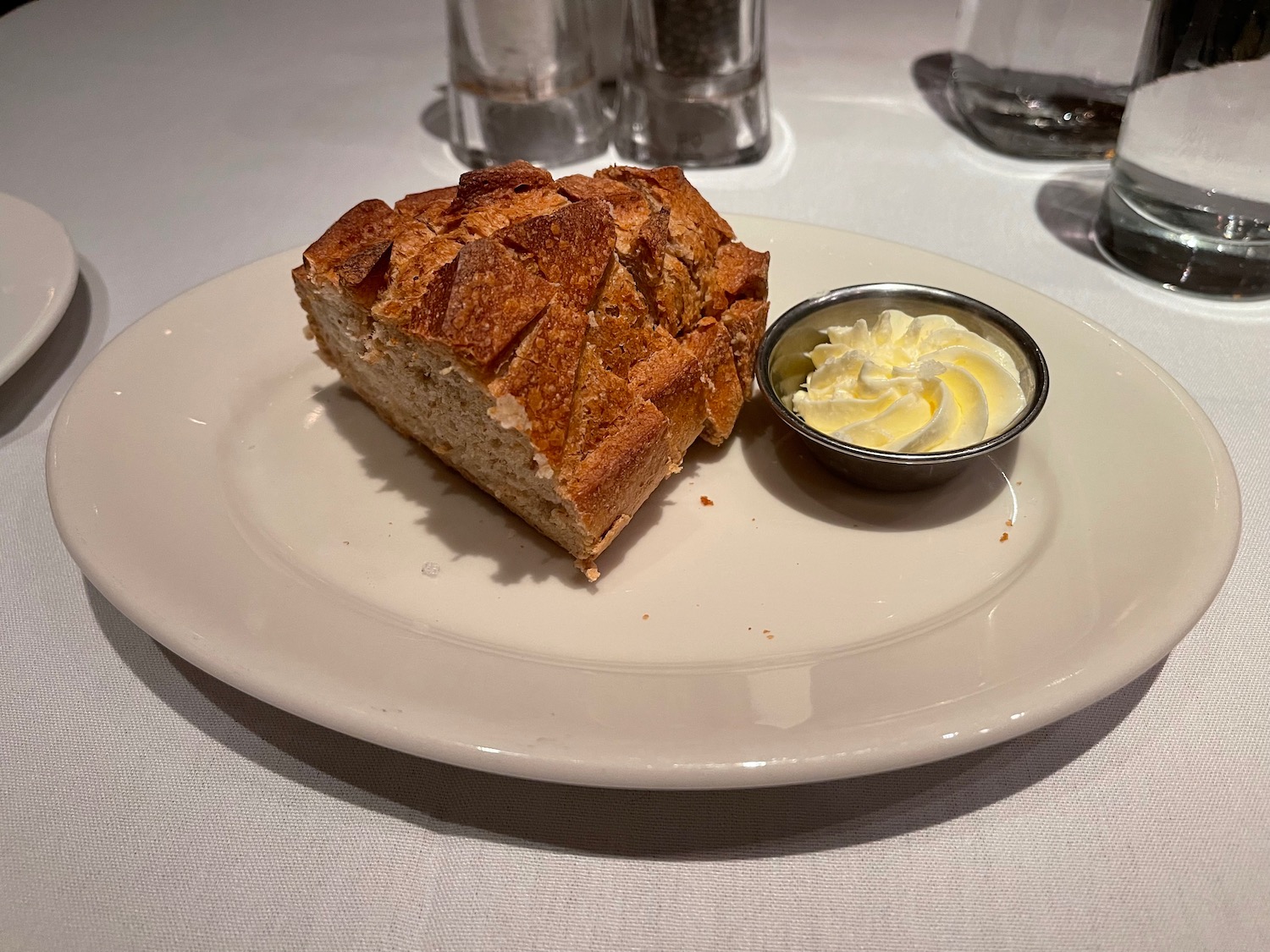 a plate of food with butter