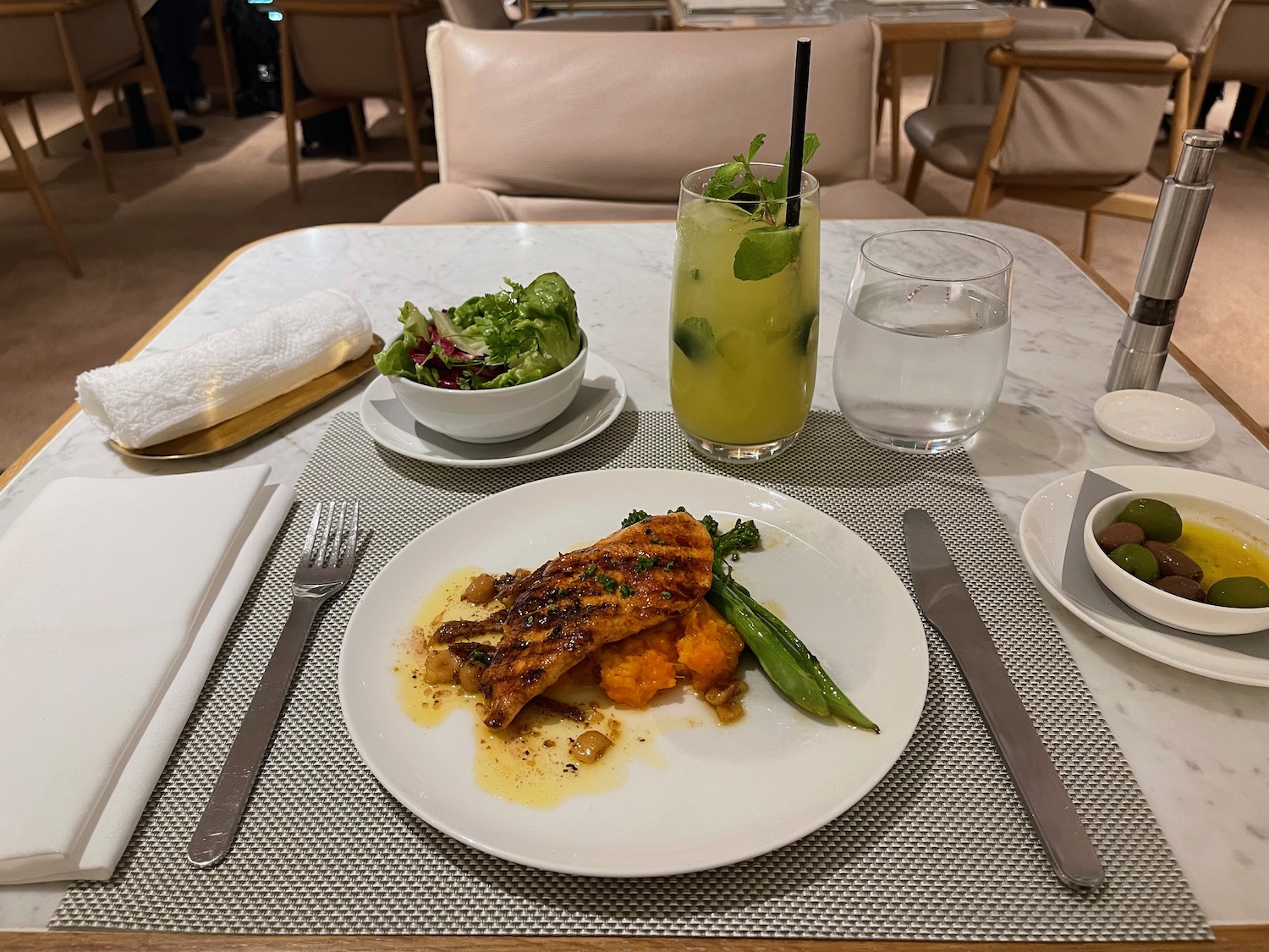 a plate of food on a table