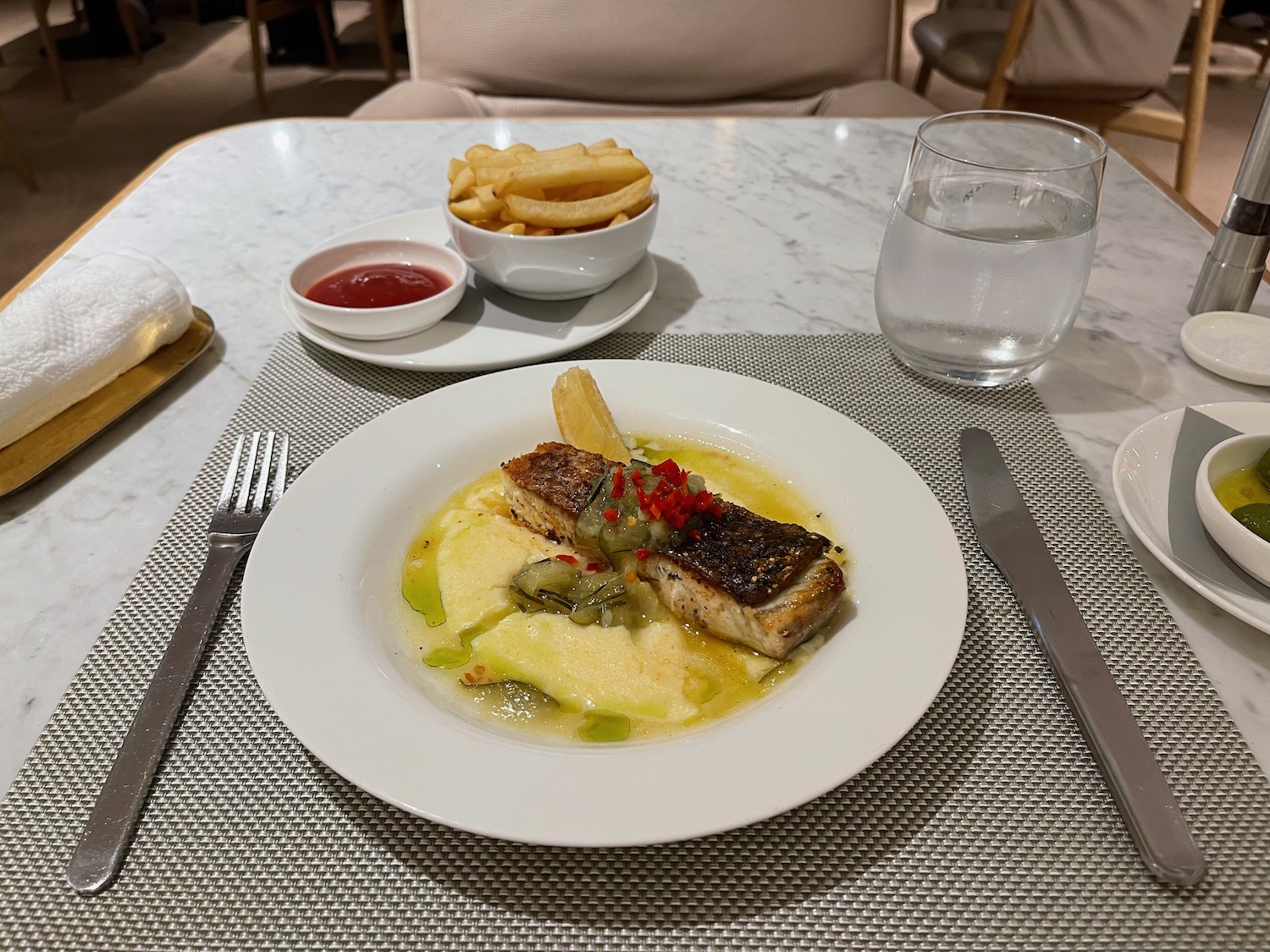 a plate of food on a table