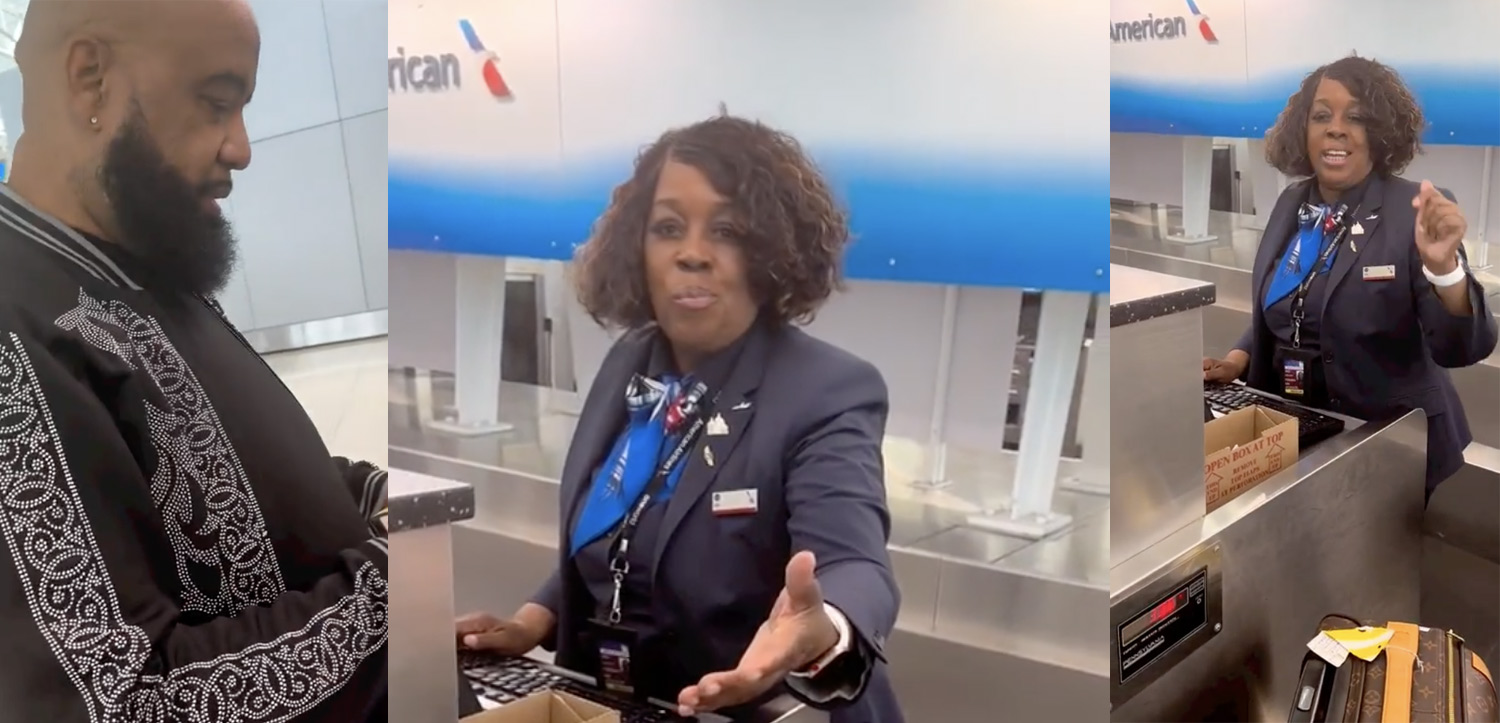 a woman standing at a counter