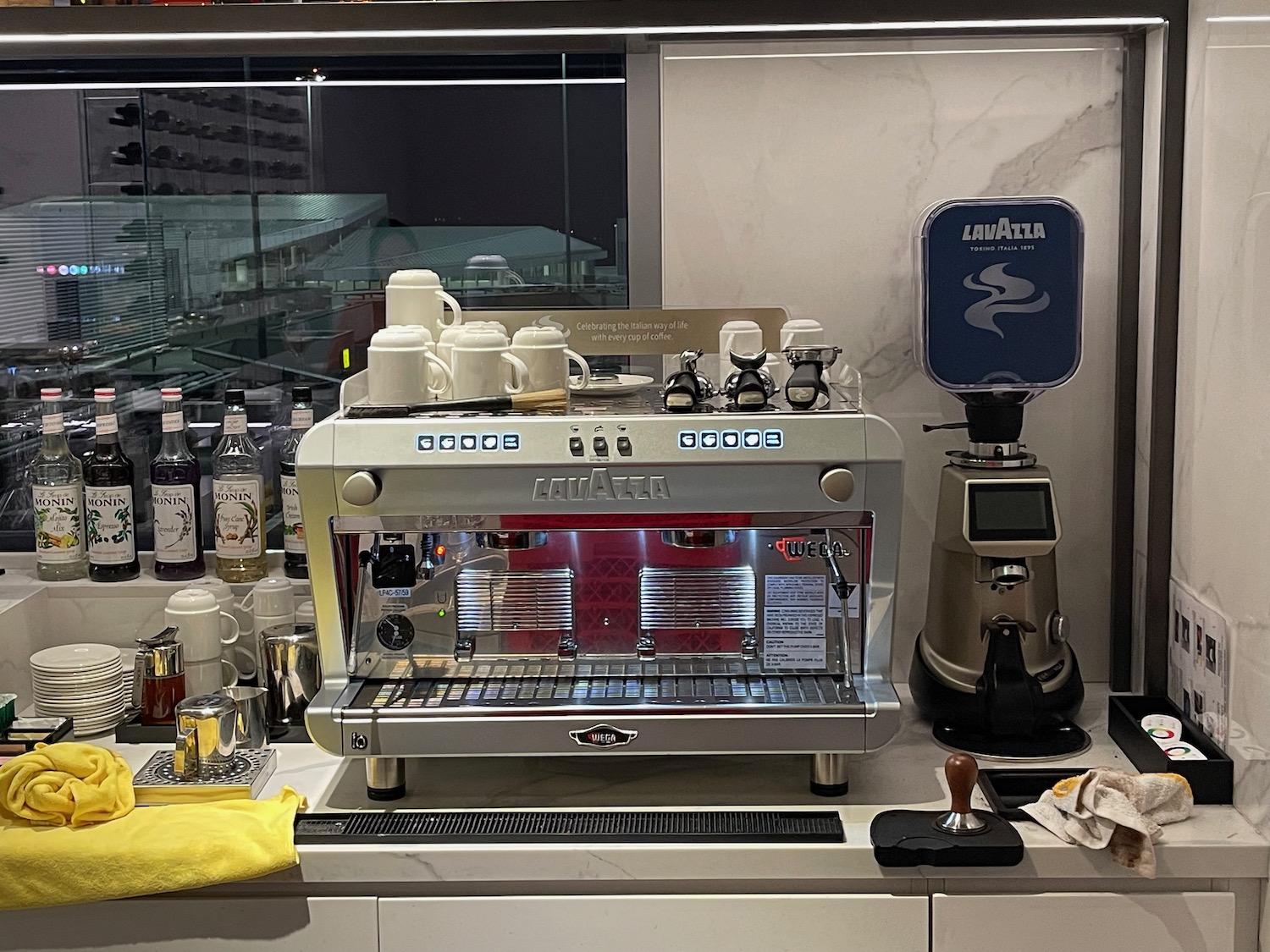 a coffee machine on a counter