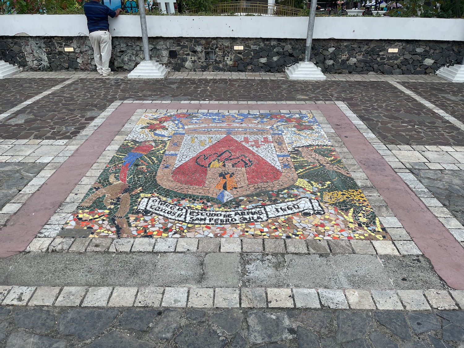 a mosaic on the ground