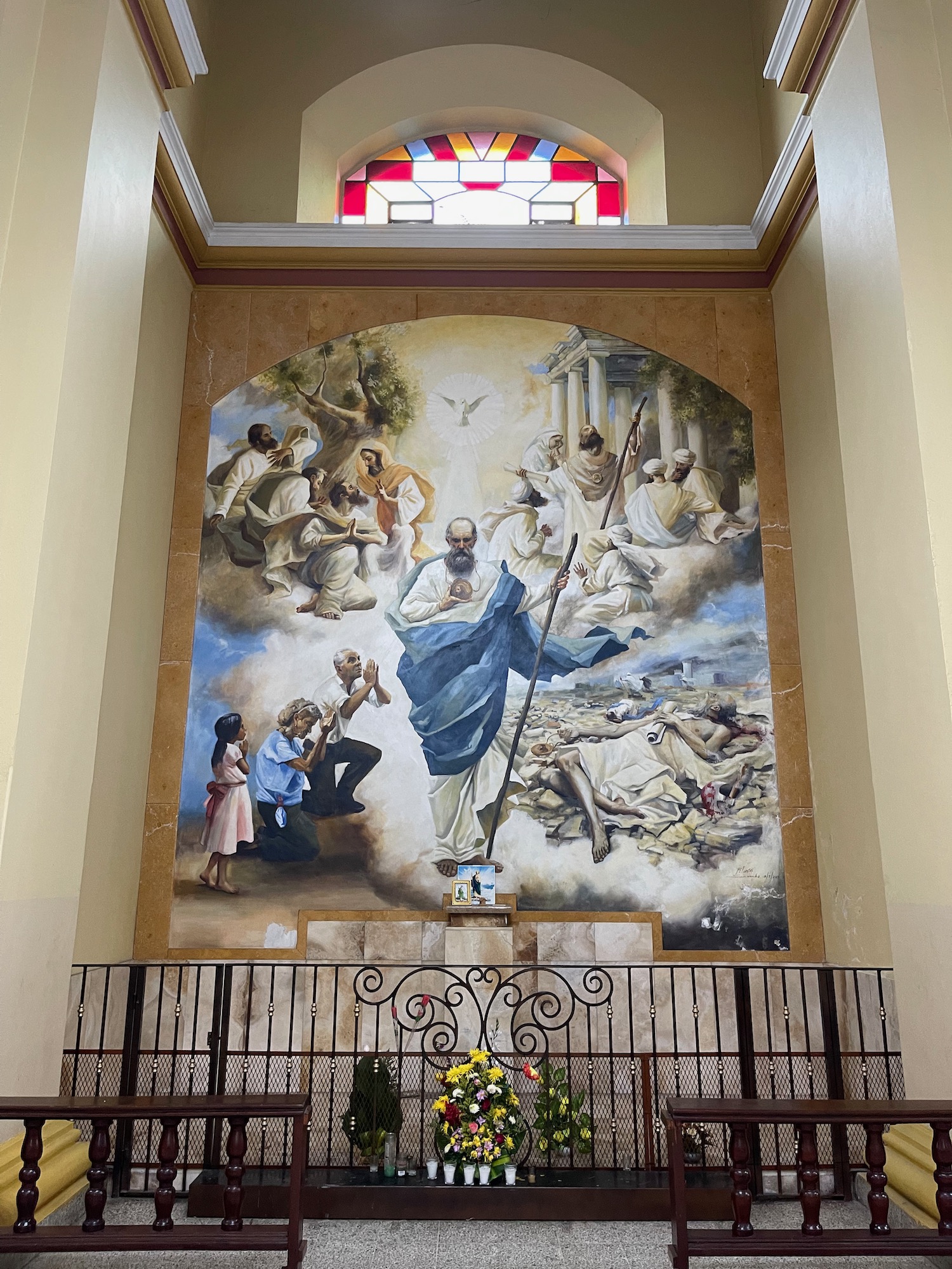 a painting on the wall of a church