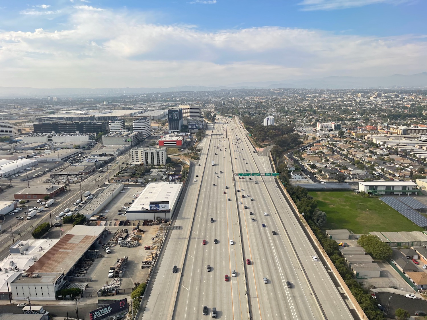 a highway with many cars on it