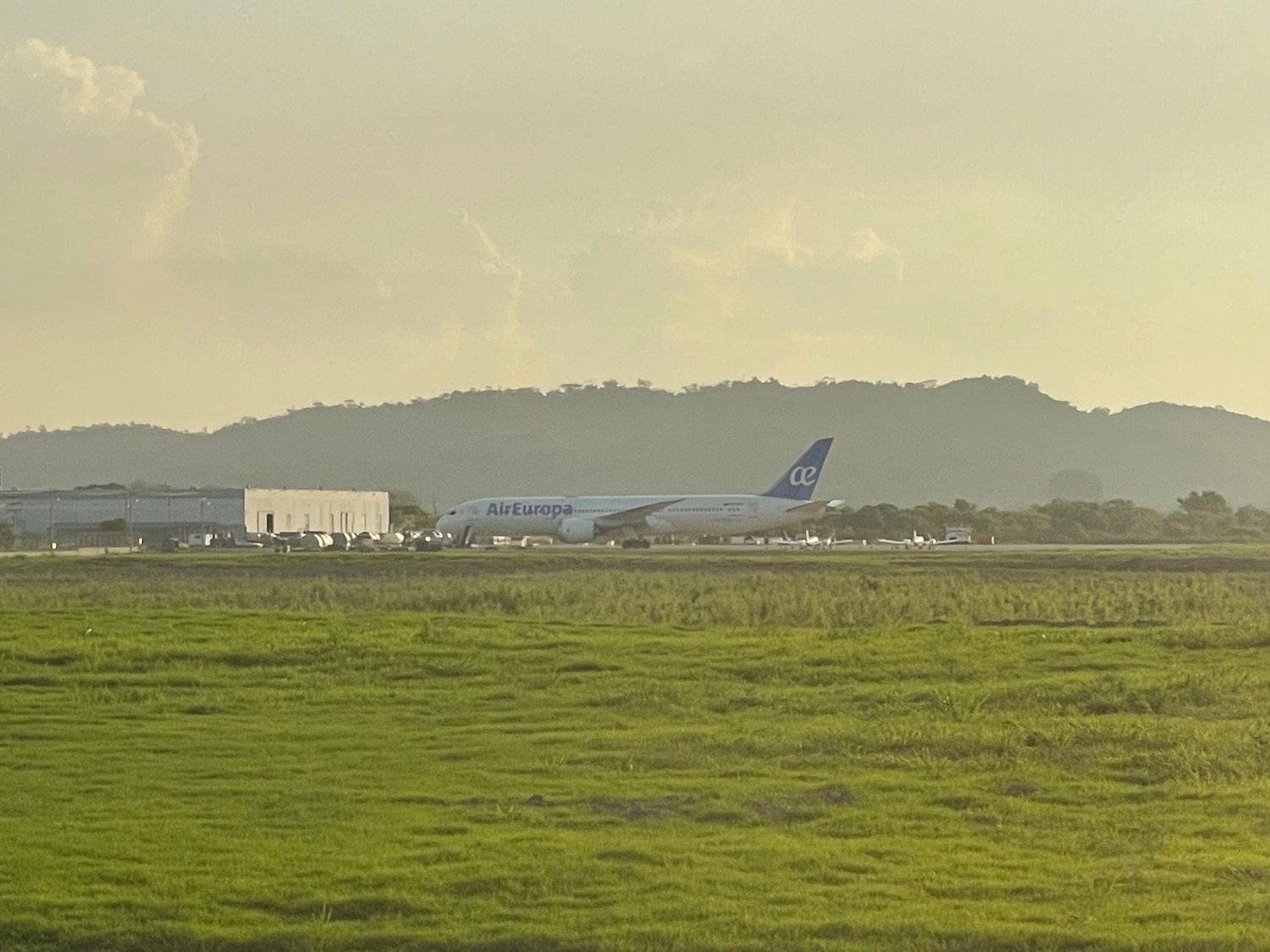 an airplane on the runway