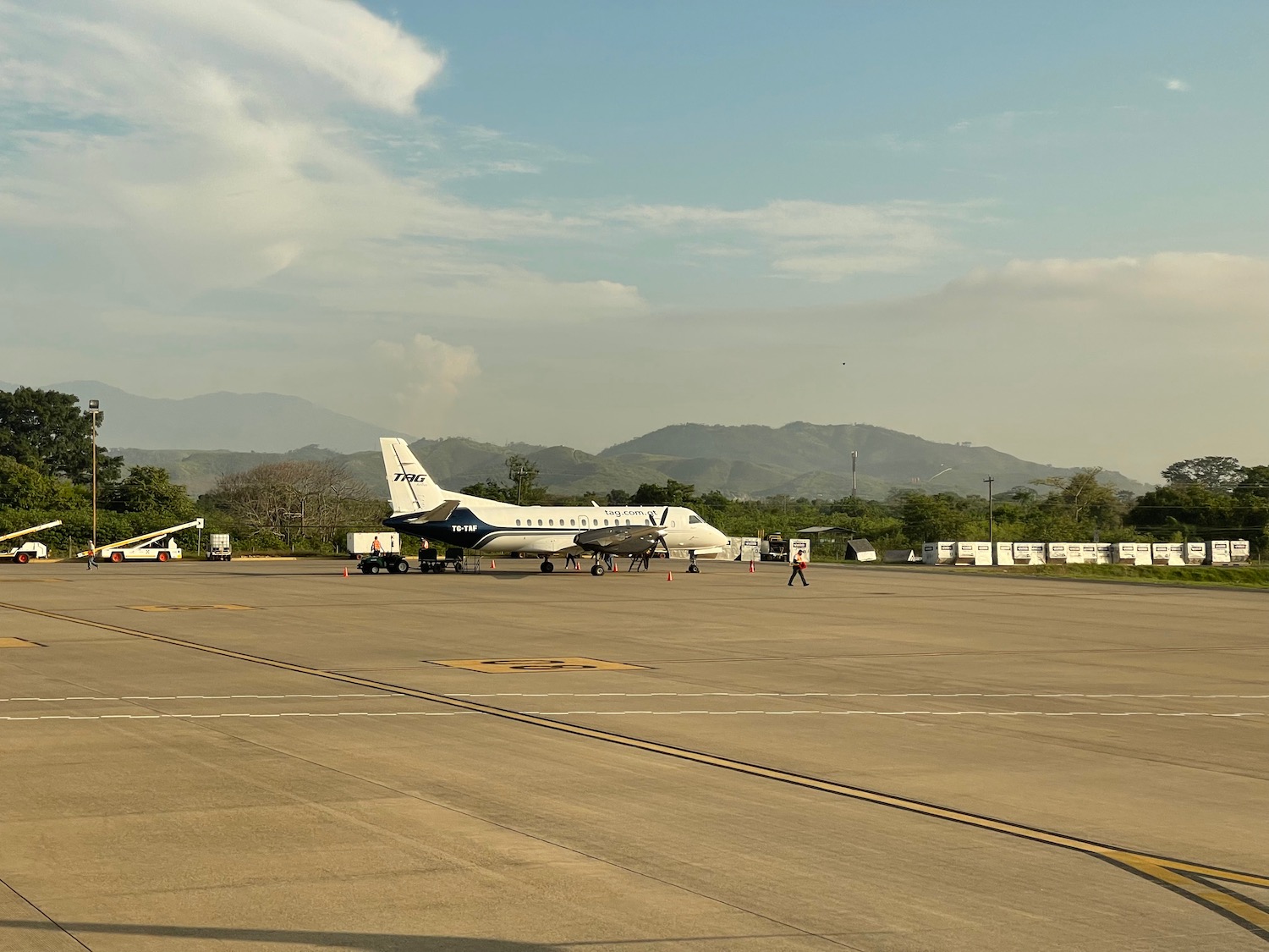 a plane on the runway