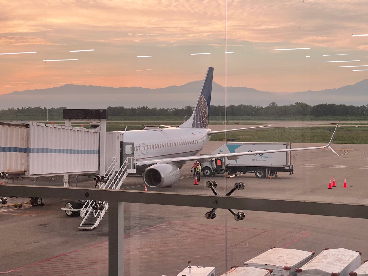 an airplane parked at an airport