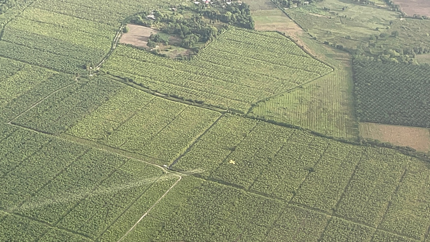 an aerial view of a farm