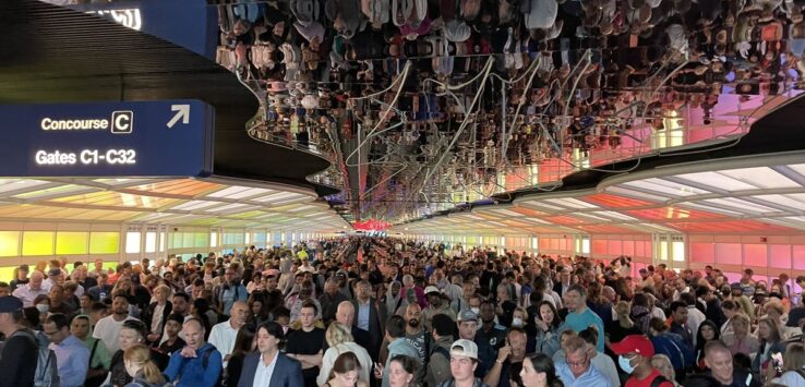 a large group of people in a room