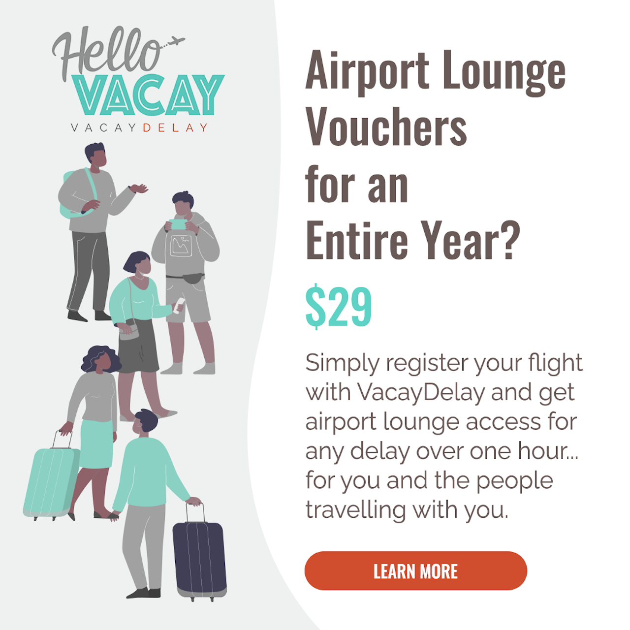 VacayDelay delayed flight lounge access