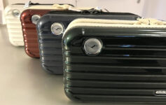 a group of luggage on a table