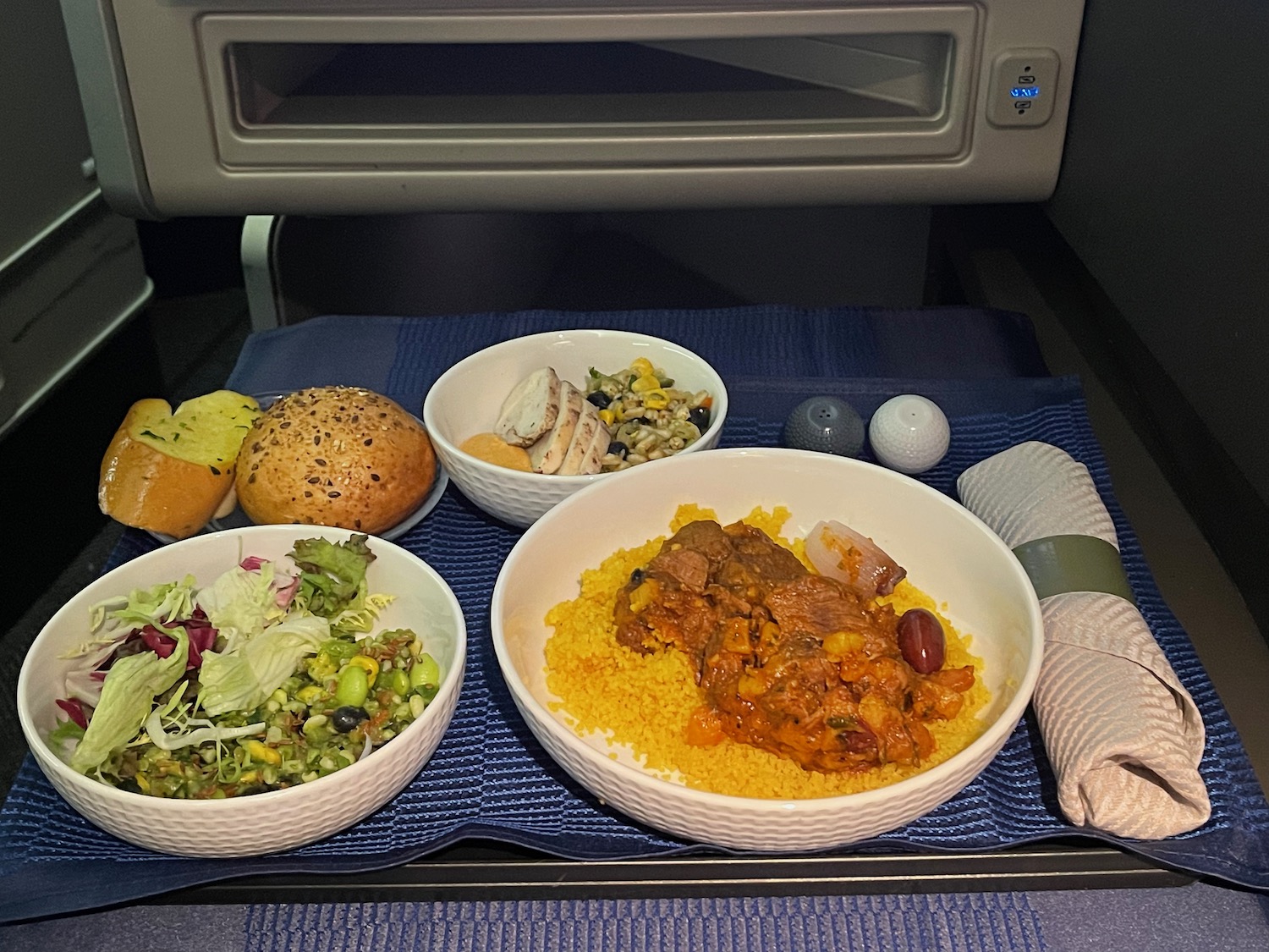 a tray of food on a table