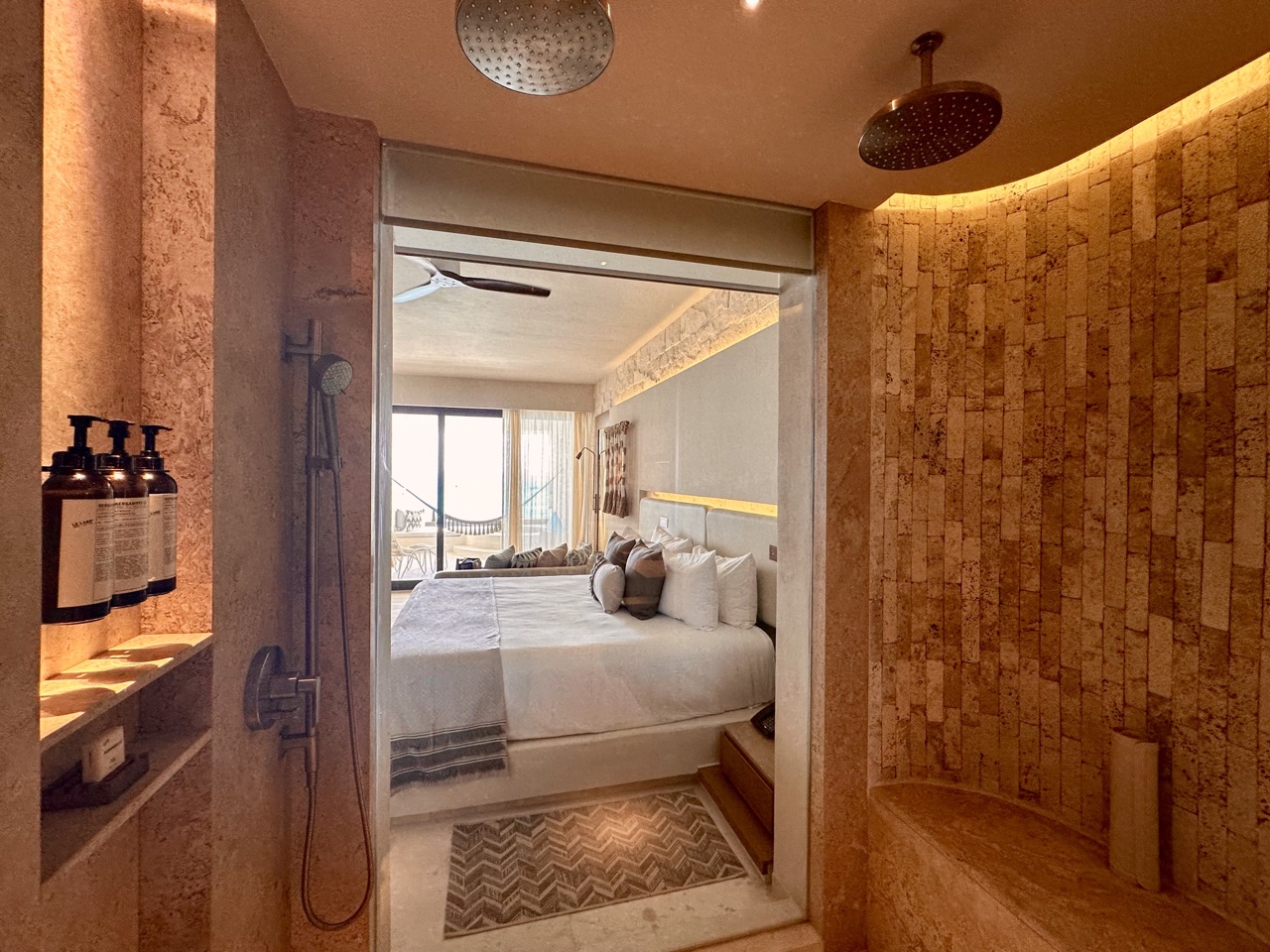 impression by secrets isla mujeres signature junior king suite ocean view shower from bathroom