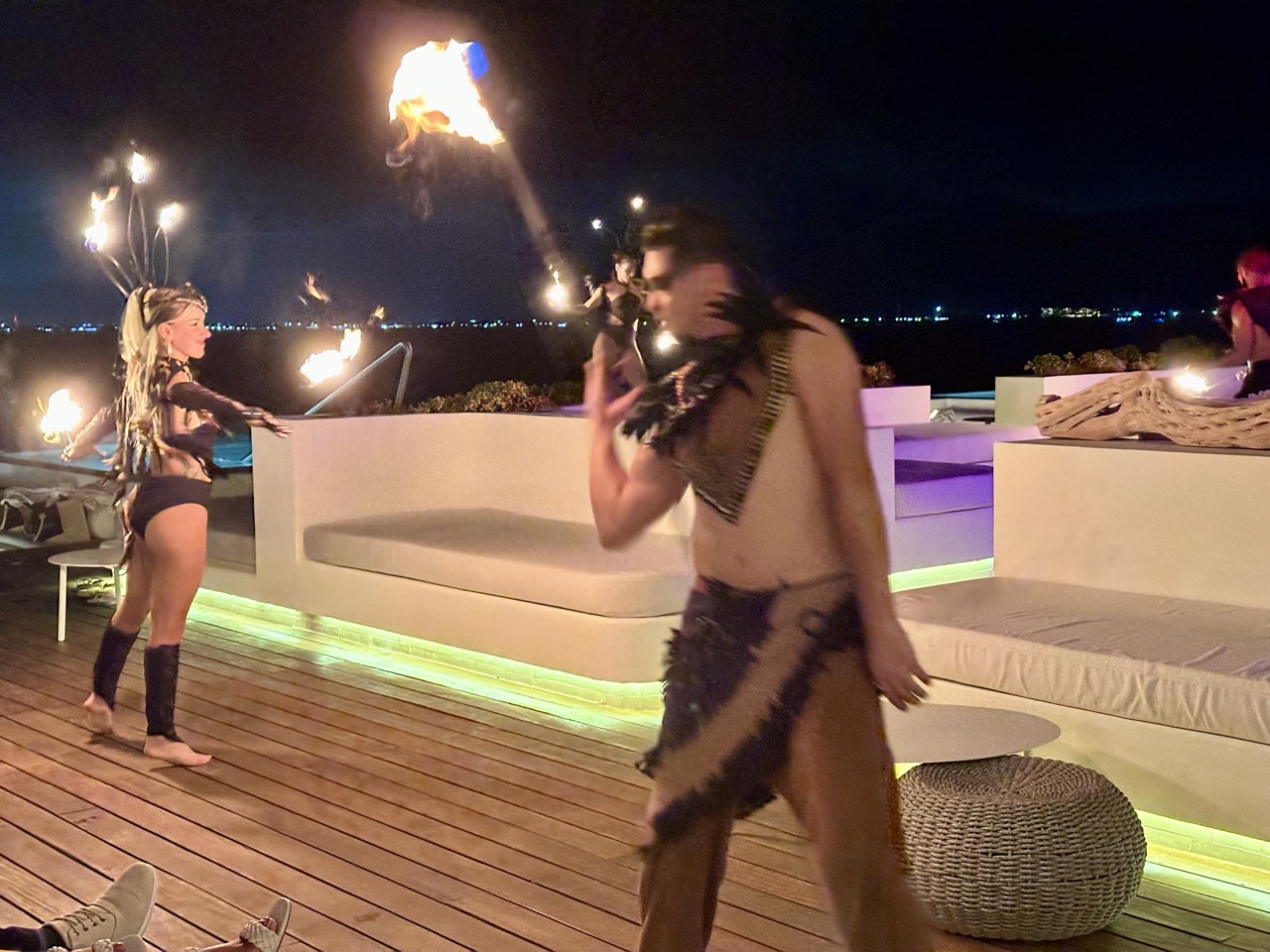 impression by secrets isla mujeres unik fire show rooftop