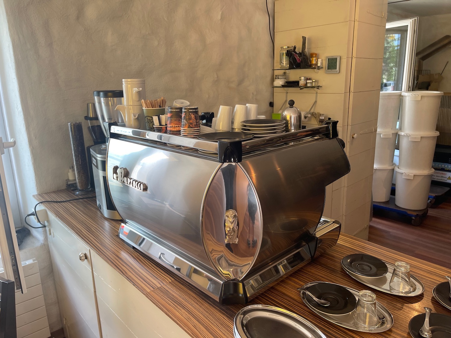 a coffee machine on a counter